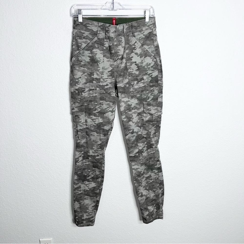 Spanx Pants Womens Large Camo Cargo Skinny Stretch Pockets Casual Utility Army K